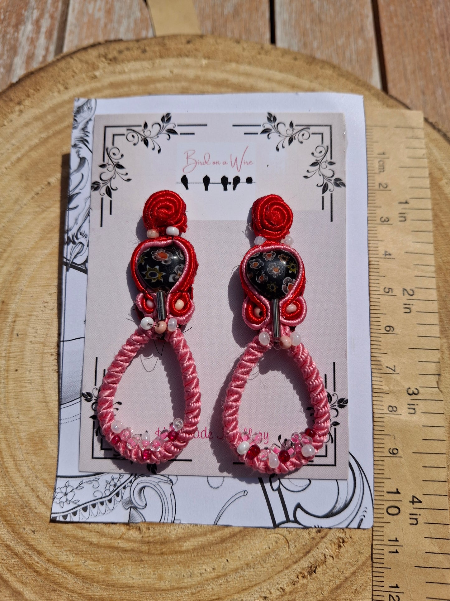 Honey pie red pink earrings