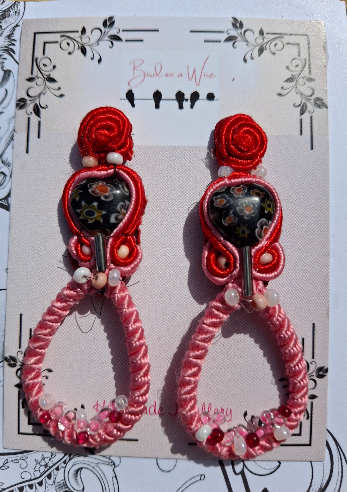 Honey pie red pink earrings