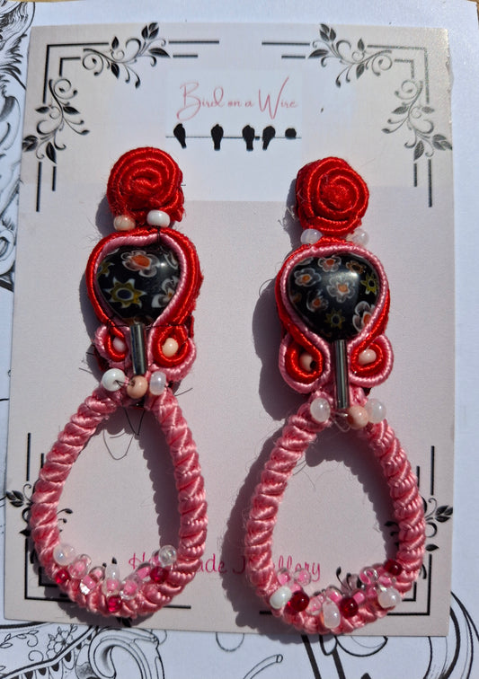 Honey pie red pink earrings