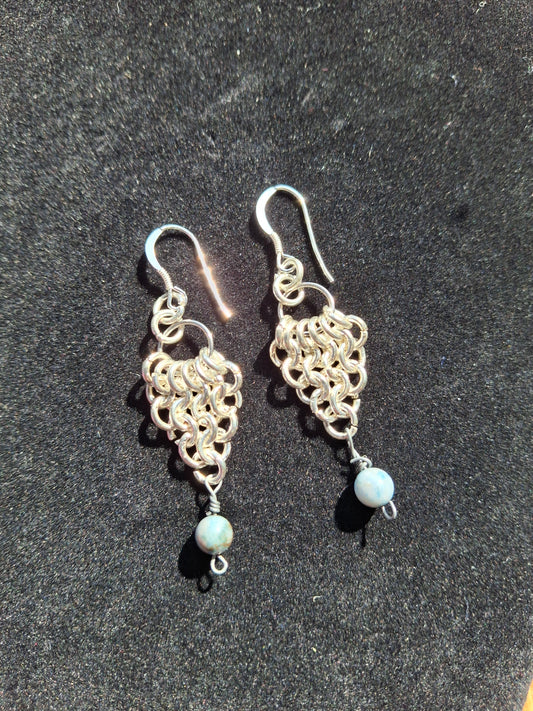 Wing chainmail earrings
