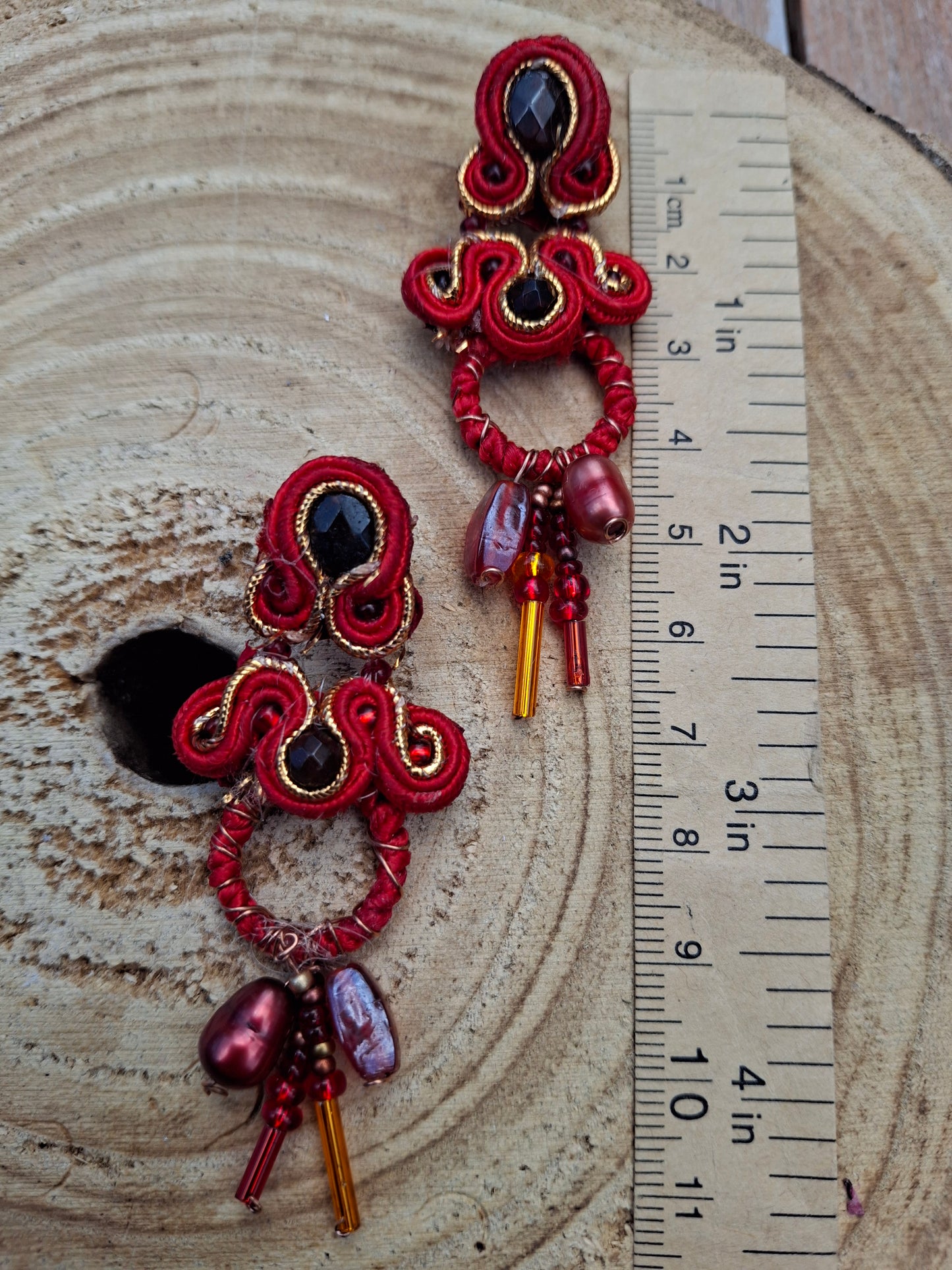 On fire Soutache earrings