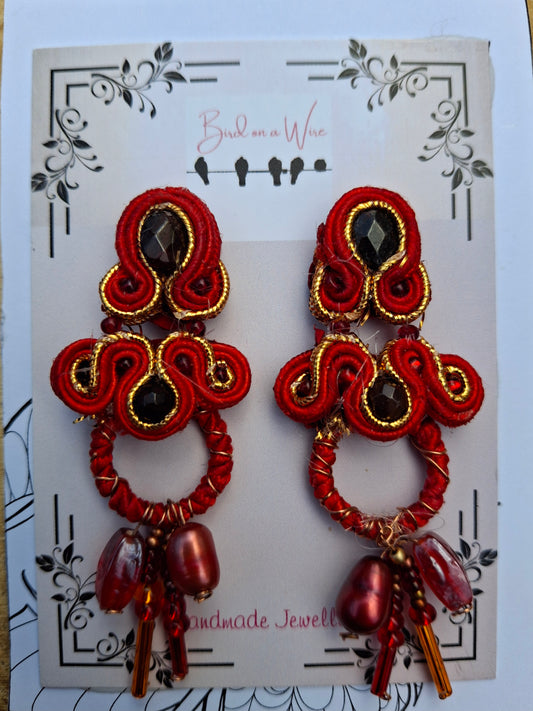 On fire Soutache earrings