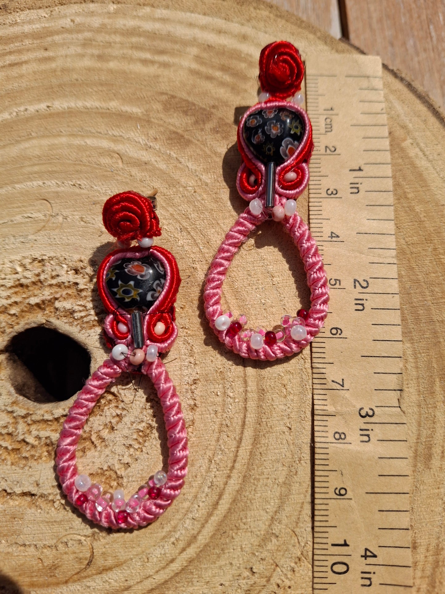 Honey pie red pink earrings