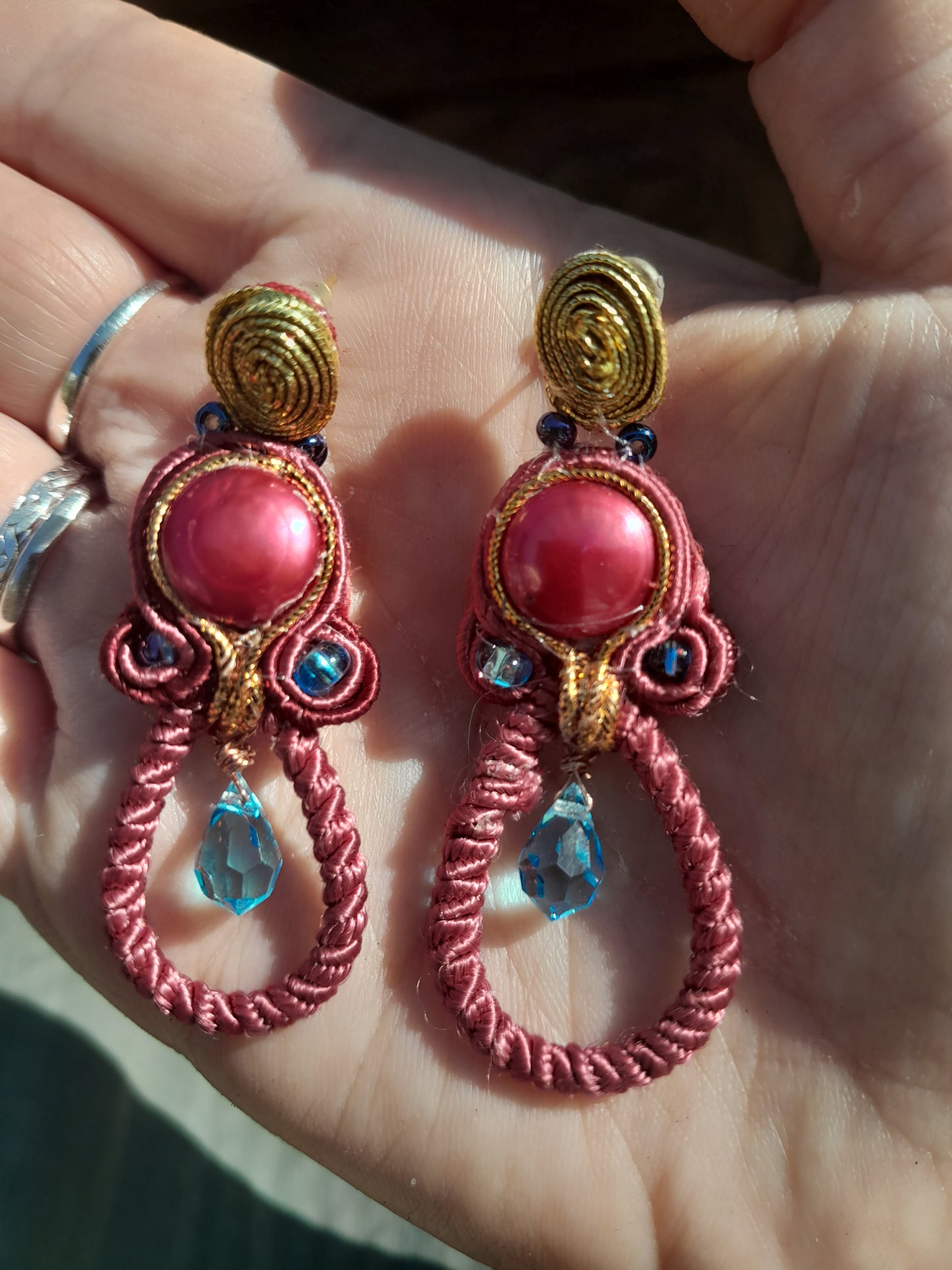 Summer jewel soutache earrings