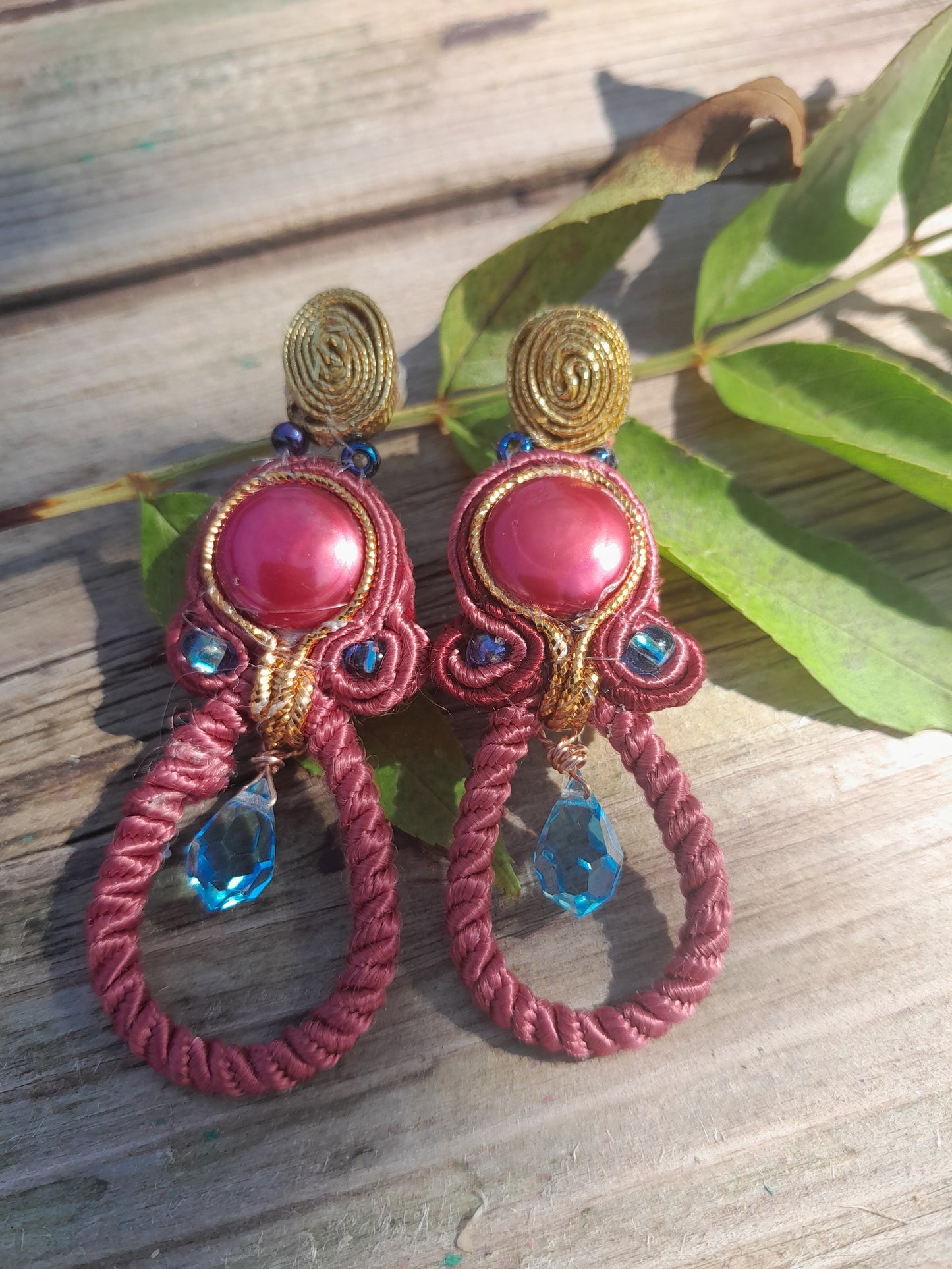 Summer jewel soutache earrings