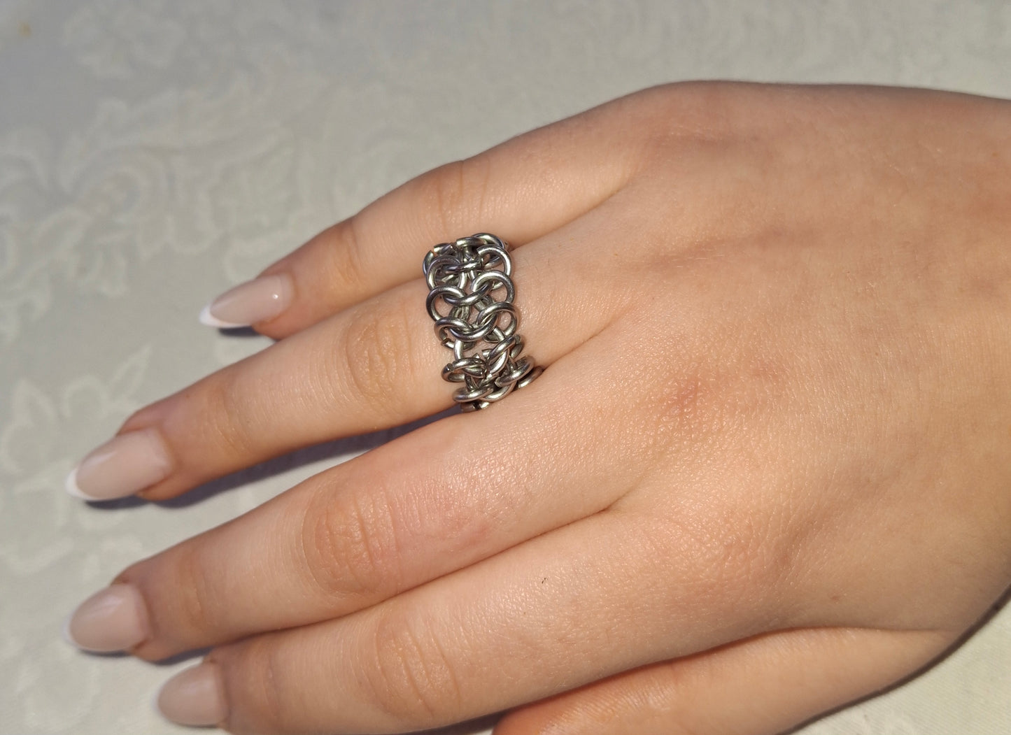 Chainmail stainless steel ring