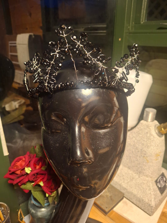 Black goth bridal crown