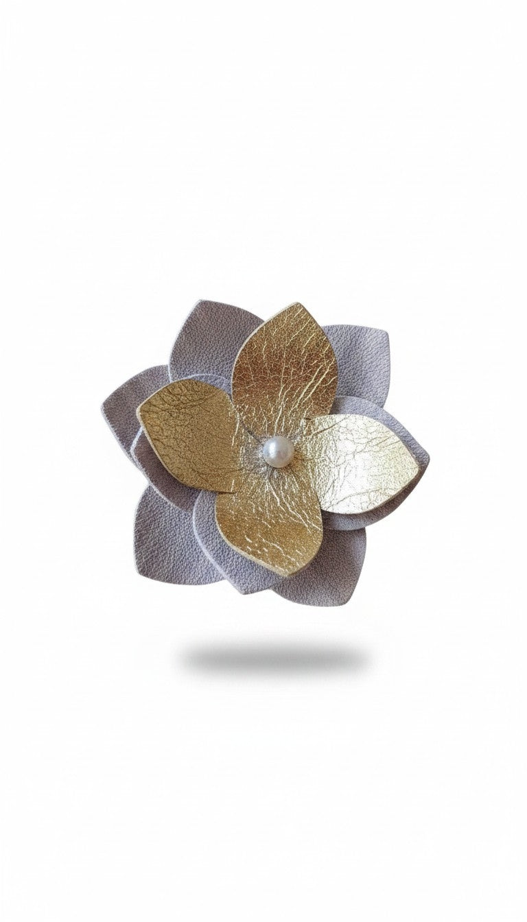 Golden girl Leather flower hairband