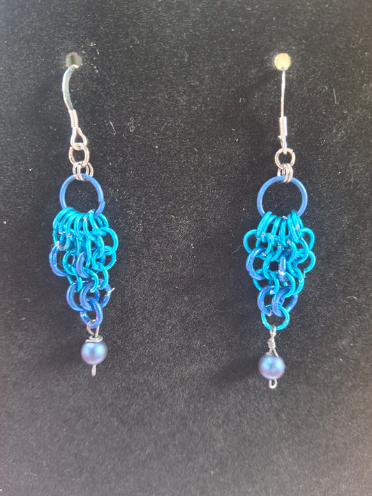 Mermaid tail chainmail earrings