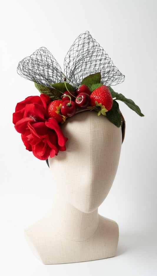 Red Cherry Rockabilly Fascinator