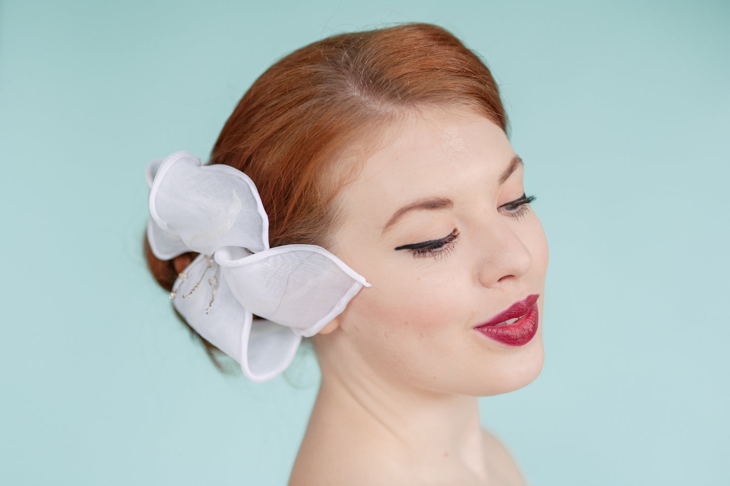 Alternative Bride White Organdy Hair Flower