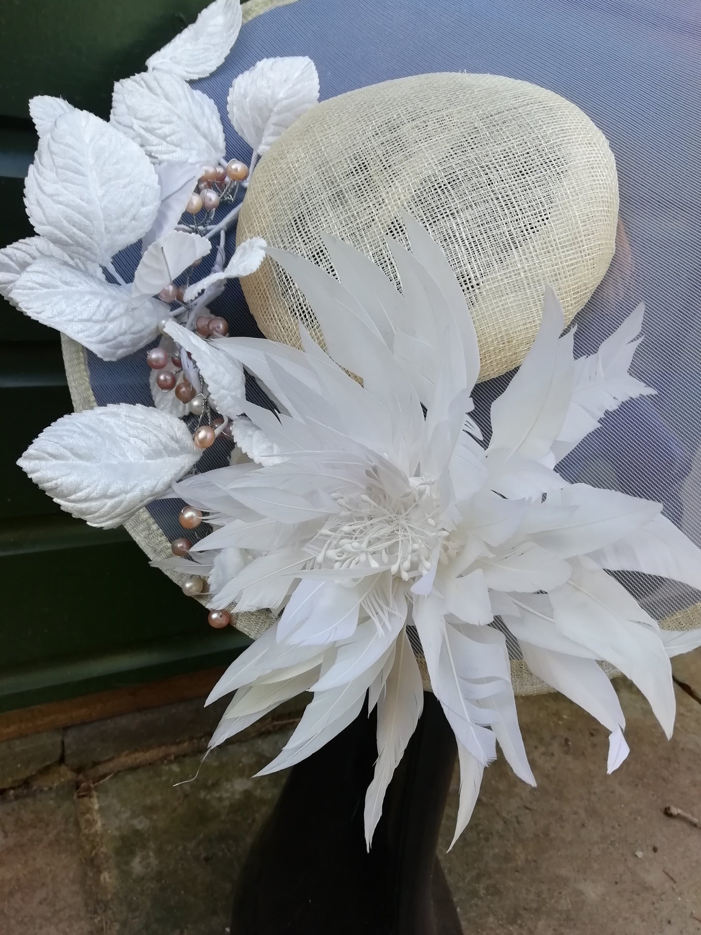 Alternative Bride Ivory hat with transparent brim