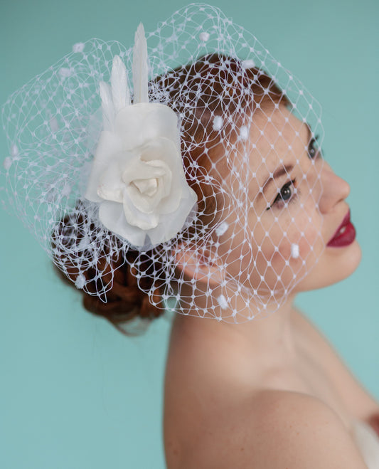 Alternative Bride 1950's inspired  Glamour  Birdcage Veil